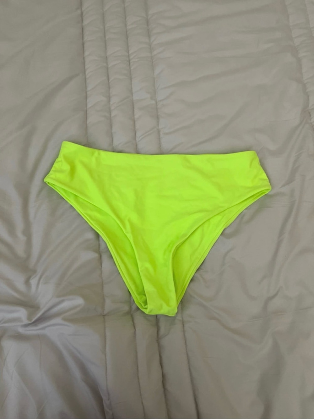 Neon High-Waist Bikini Bottom - Lime